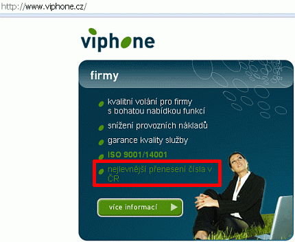 viphone.cz - cena portace - podvod 2009-07-25